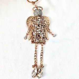 Betsey Johnson ‘Angels and Wings’ Angel Pendant Necklace NWT/HTF!